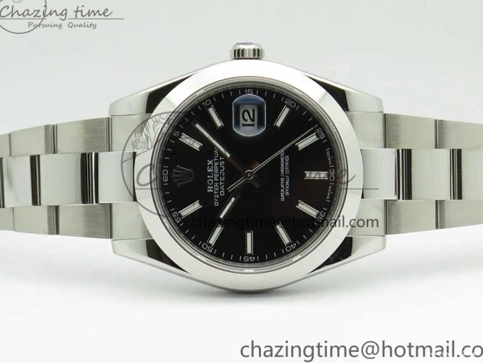 0114 DateJust II 126334 41mm SS BP 1:1 Best Edition Black Dial Sticks Makers on Oyster Bracelet ZeroBulk 3325